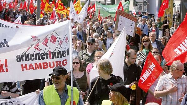 Hinaus zum 1. Mai: Kundgebung am „Tag der Arbeit“. Foto: dpa